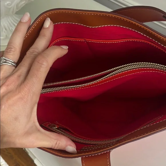 Dooney & Bourke Orange Leather Shoulder Bag - Picture 10 of 13